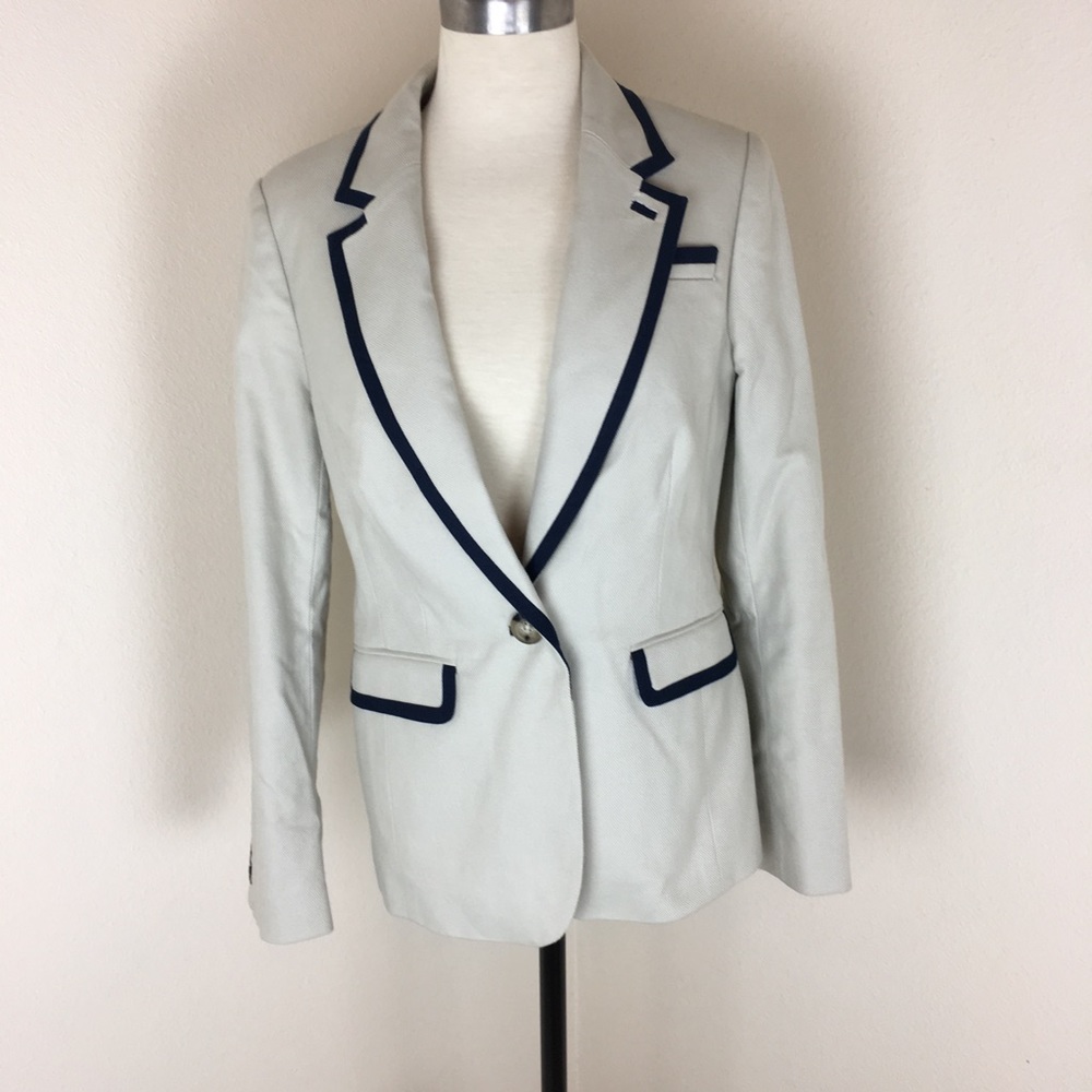 Boden Blazer with Navy Trim One Front Button